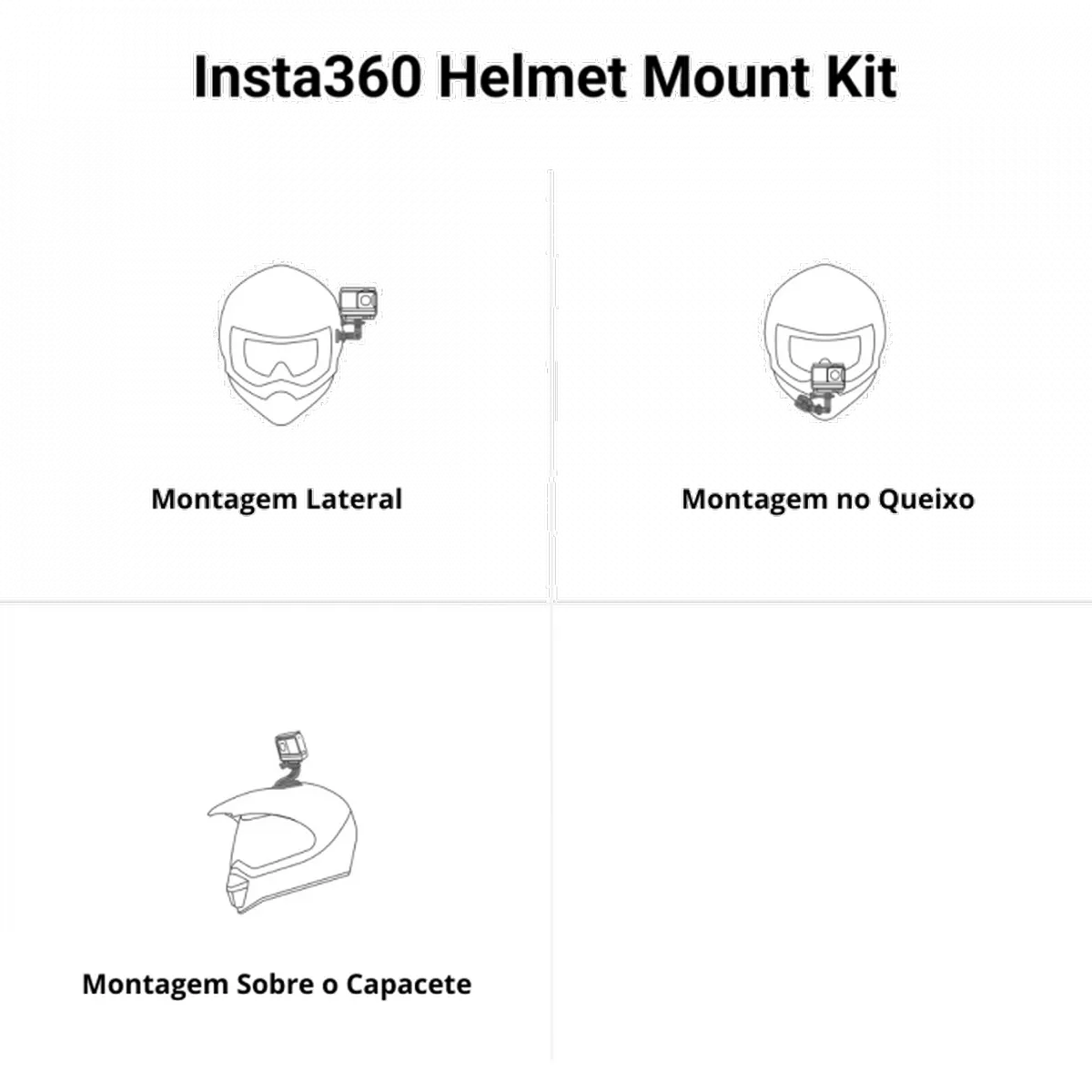 Kit Suporte Capacete Original Insta360 - CINCHUX/A