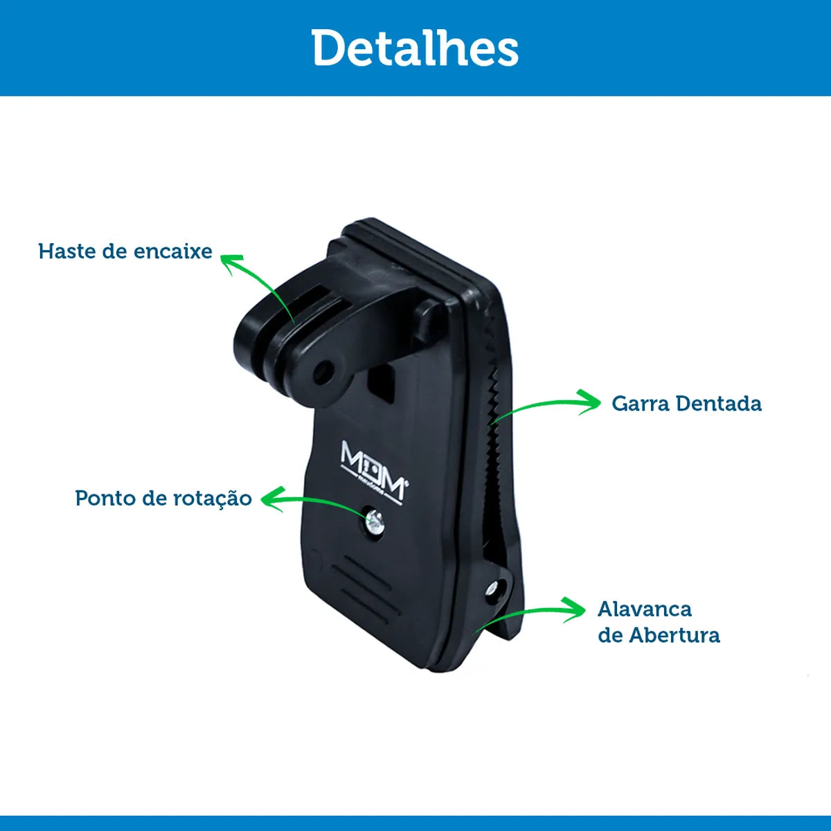 Suporte Clip 360º para GoPro e Câmeras de Ação