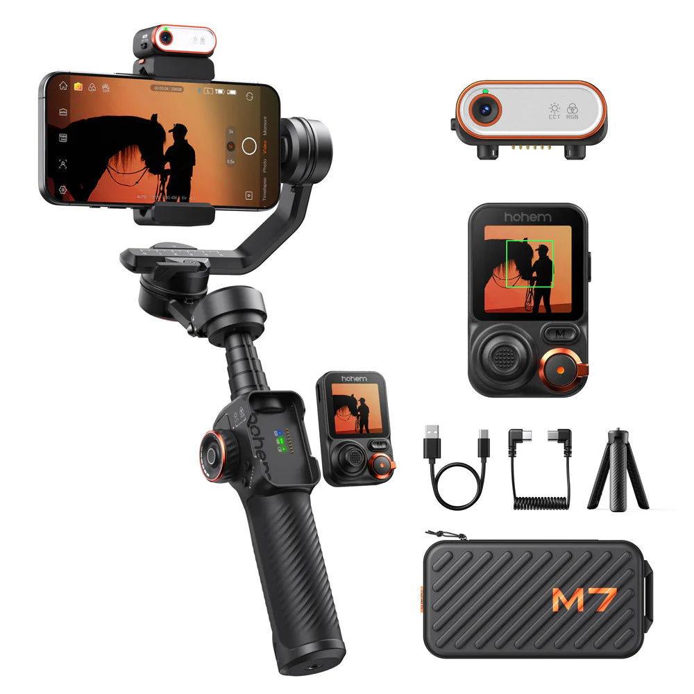 Estabilizador Gimbal 3 Eixos Hohem iSteady M7 com Haste Extensível e Controle Touchscreen Removível