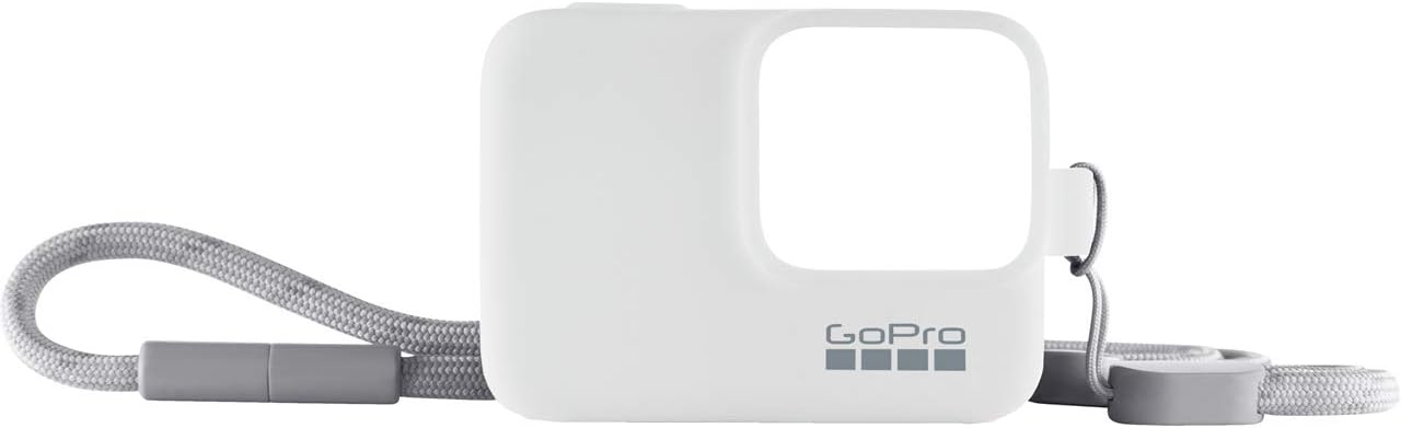 CAPA DE SILICONE + CORDÃO AJUSTAVEL ORIGINAL PARA GOPRO HERO5/6/7 BRANCO - ACSST-002