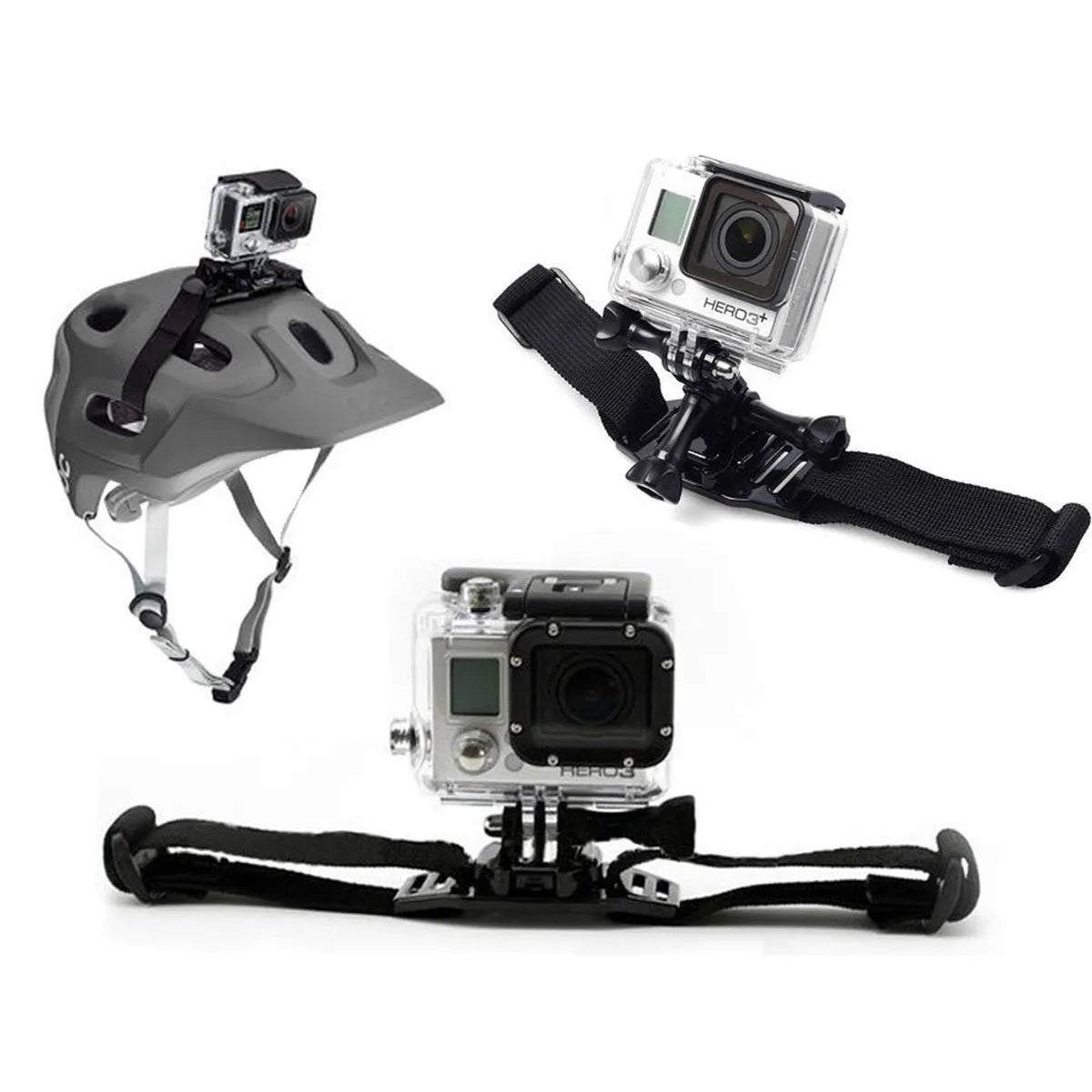 Suporte Fita Capacete de Ciclismo para GoPro e Câmeras de Ação