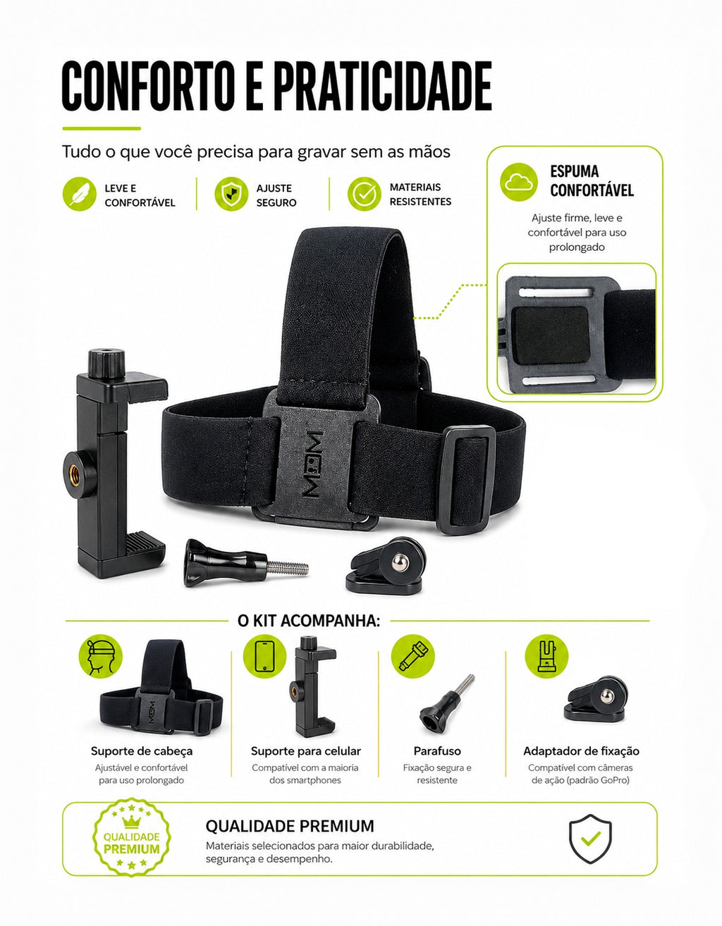 Suporte de Cabeça Ajustável para Celular MEUDOME