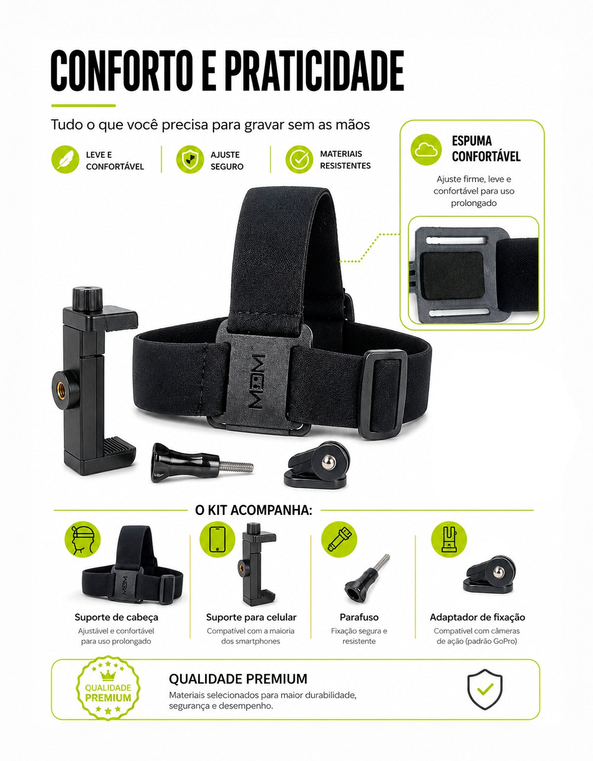 Suporte de Cabeça Ajustável para Celular MEUDOME