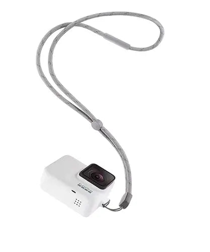 CAPA DE SILICONE + CORDÃO AJUSTAVEL ORIGINAL PARA GOPRO HERO5/6/7 BRANCO - ACSST-002