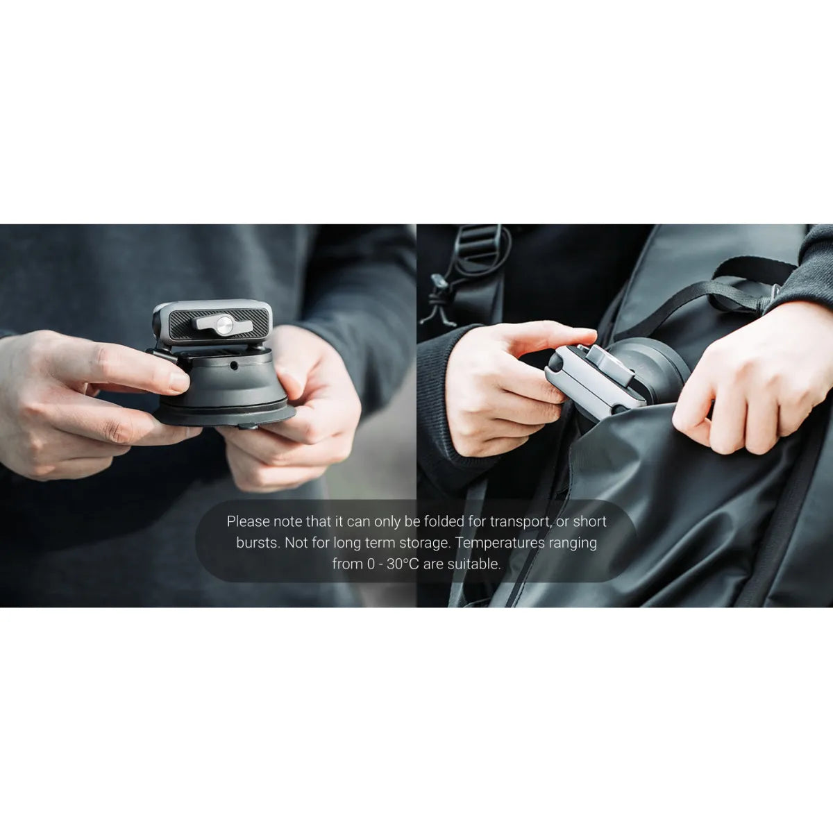 Suporte Ventosa Original PGYTECH para Insta360, GoPro e Câmeras de Ação