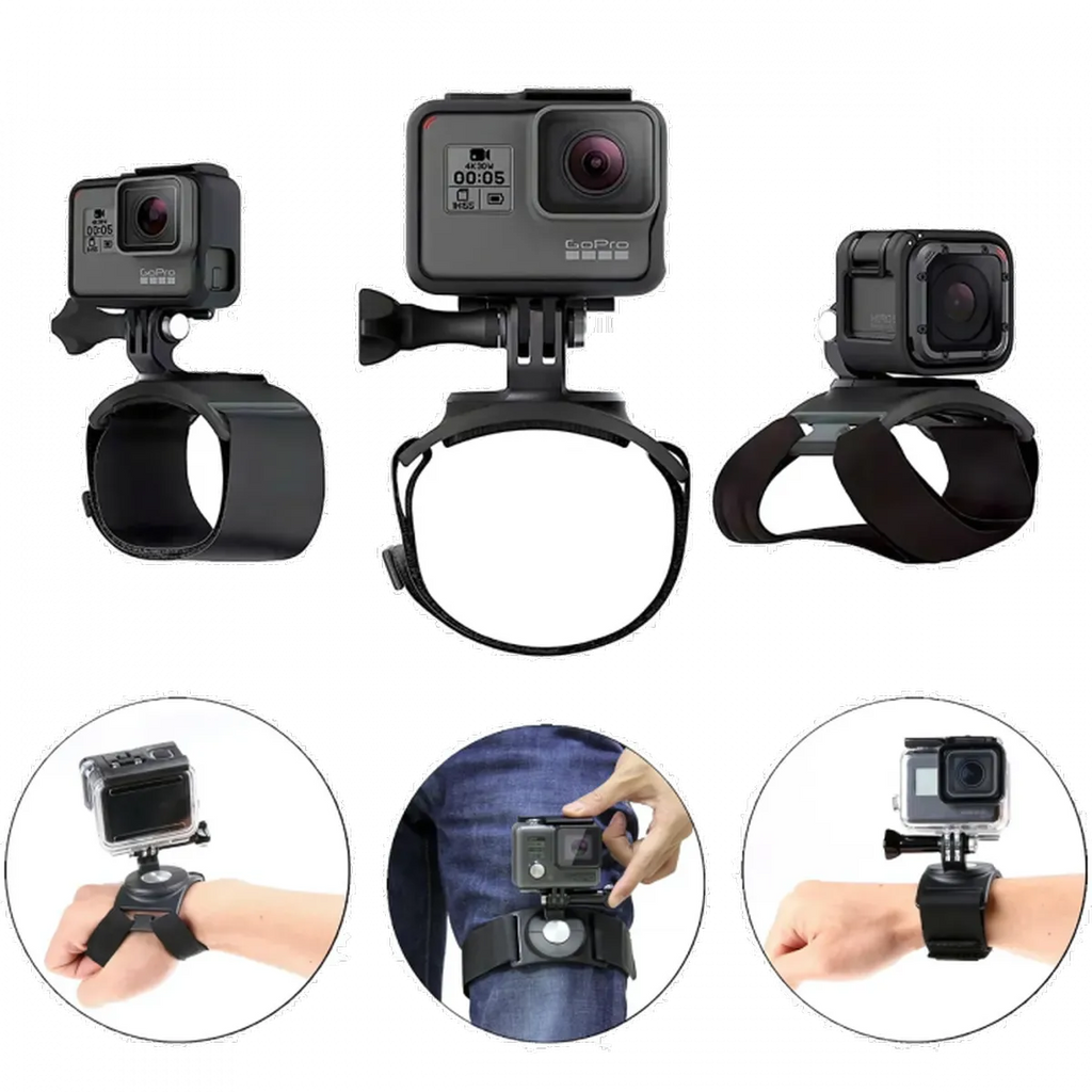 Kit Alça de Punho/Mão/Perna Giratório para GoPro