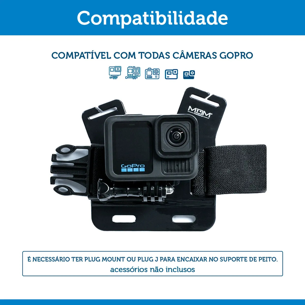 Suporte de Peito para GoPro e Câmeras de Ação
