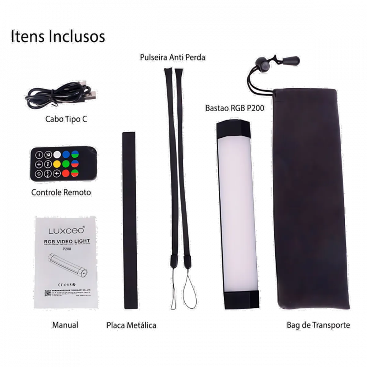 Bastão LED - RGB c/ Controle Remoto - P200