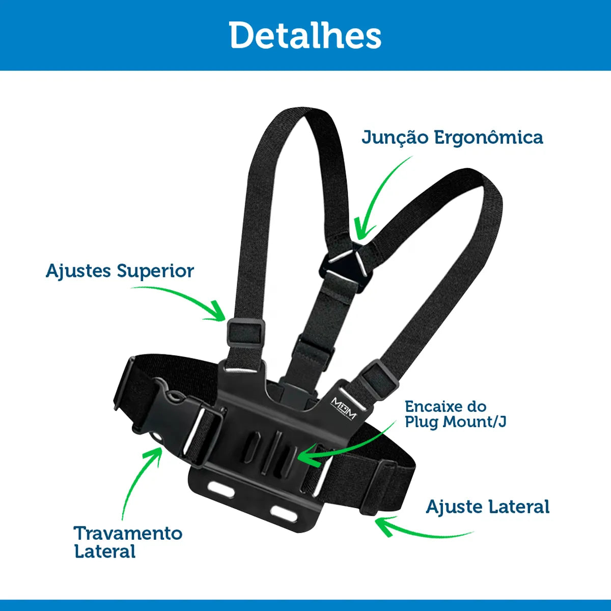 Suporte de Peito para GoPro e Câmeras de Ação