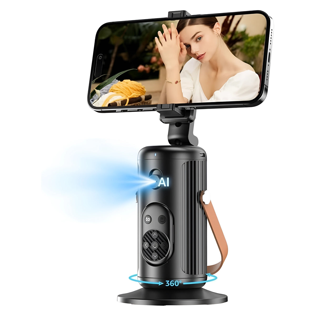 Suporte Estabilizador para Celular com Rastreamento Facial e de Movimento Automático por I.A