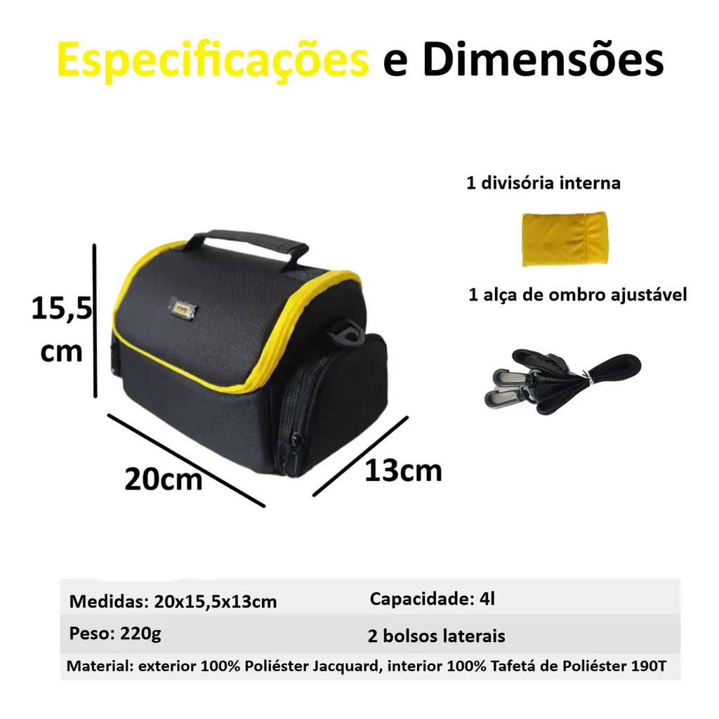 Bolsa para Câmeras e Equipamentos Fotográficos - Média