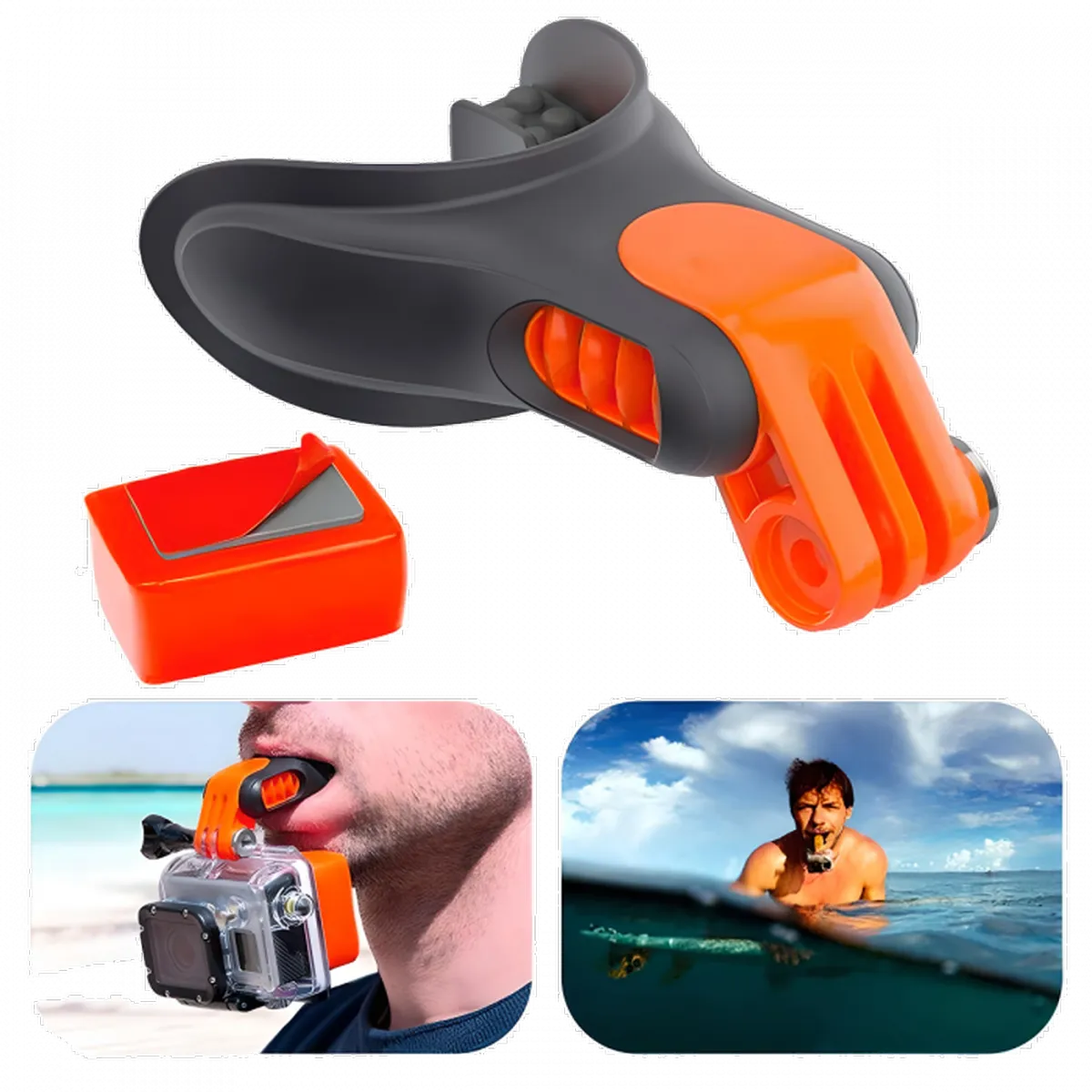 Suporte de Boca para GoPro e Câmeras de Ação - Preto