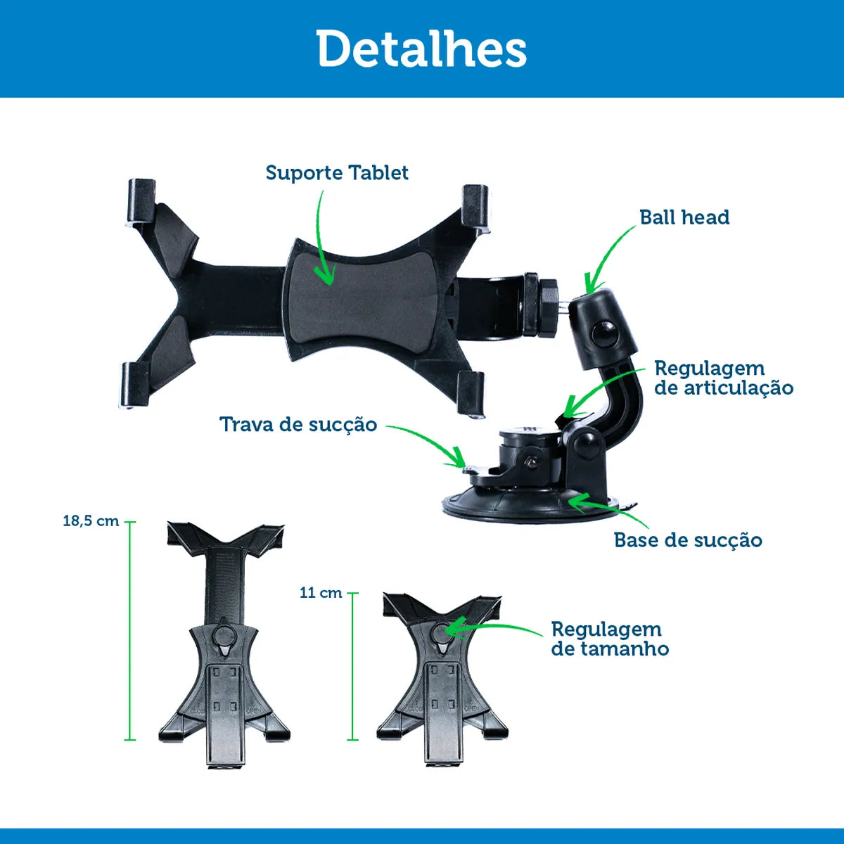 Ventosa 9cm com Suporte para Tablet