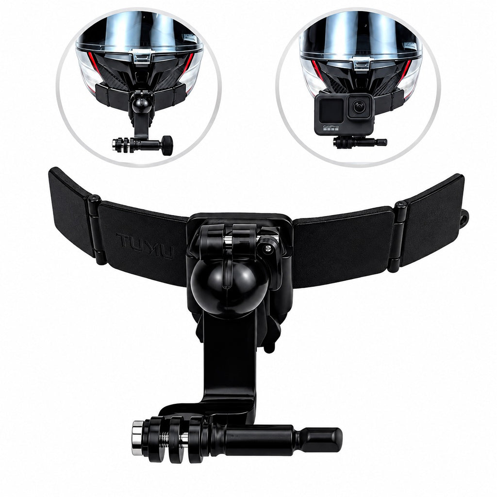 Suporte Capacete Queixo Ajustável para Câmeras de Ação com Ballhead