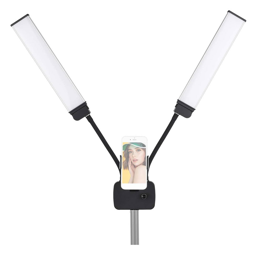 Iluminador Profissional LED Duplo Fill Light com Tripé de 2 Metros