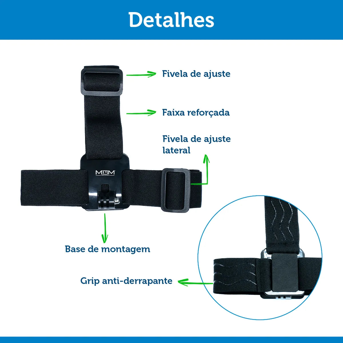 Suporte de Cabeça para GoPro e Câmeras de Ação