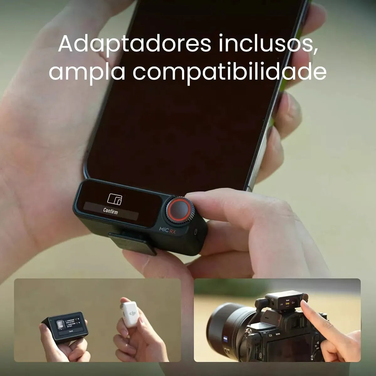 Microfone DJI Mic 2 (2 Microfones + 1 Receptor + 1 Case de Carregamento) - DJI116