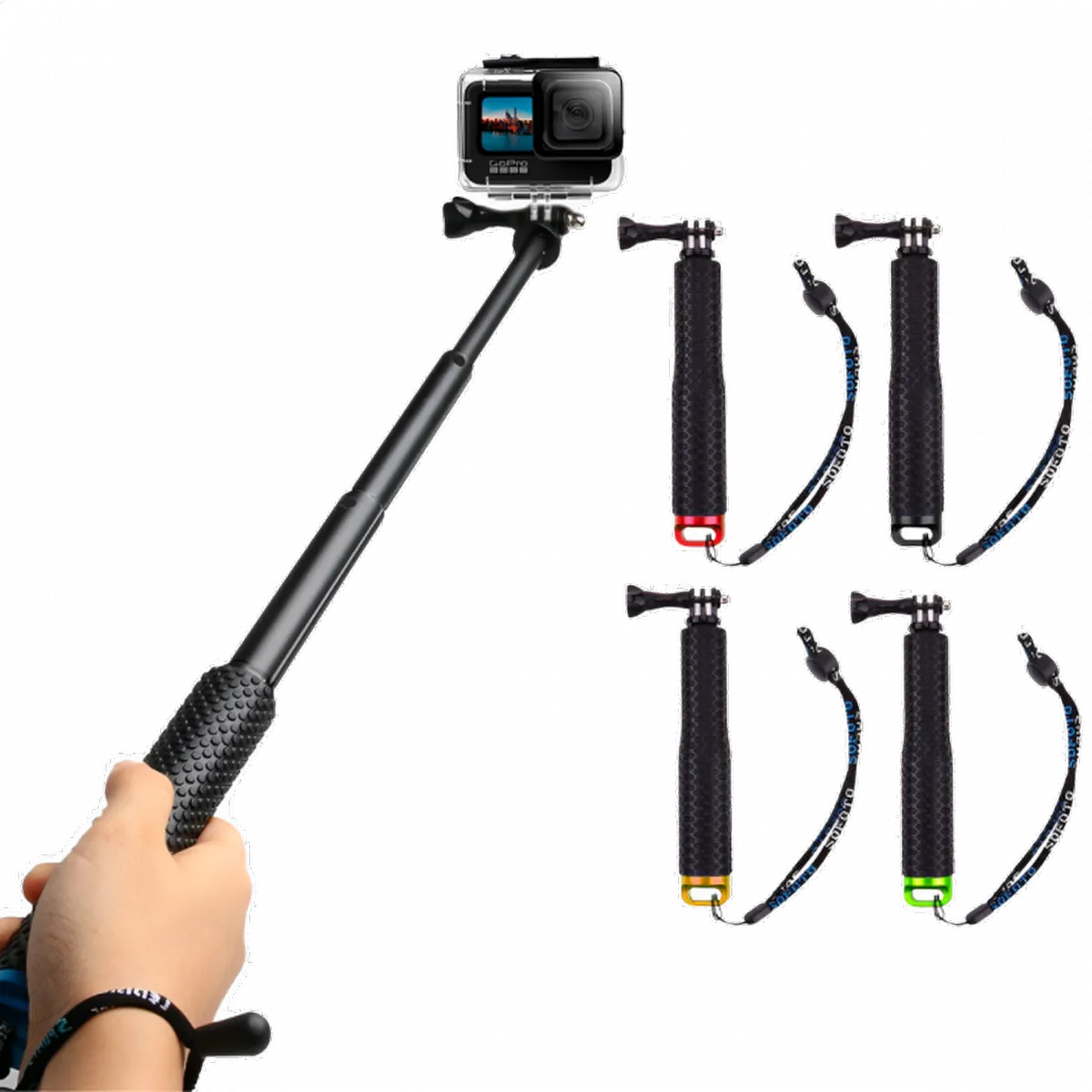 Bastão Extensor de Alumínio Curto para GoPro e Câmeras de Ação