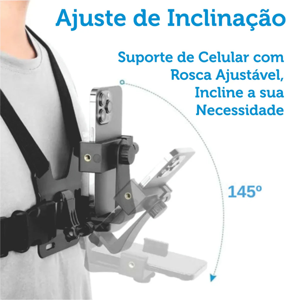 Kit Suporte de Peito para Celular Ângulo Ajustável