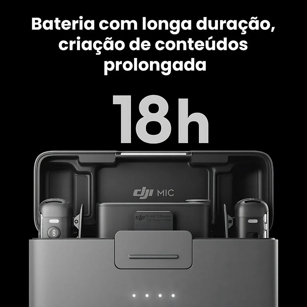 Microfone DJI Mic 2 (2 Microfones + 1 Receptor + 1 Case de Carregamento) - DJI116