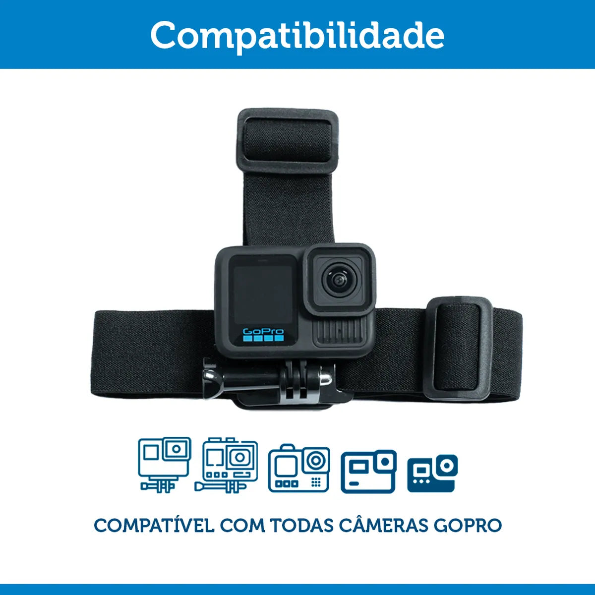 Suporte de Cabeça para GoPro e Câmeras de Ação