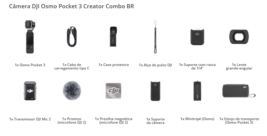 Câmera DJI Osmo Pocket 3 Creator Combo