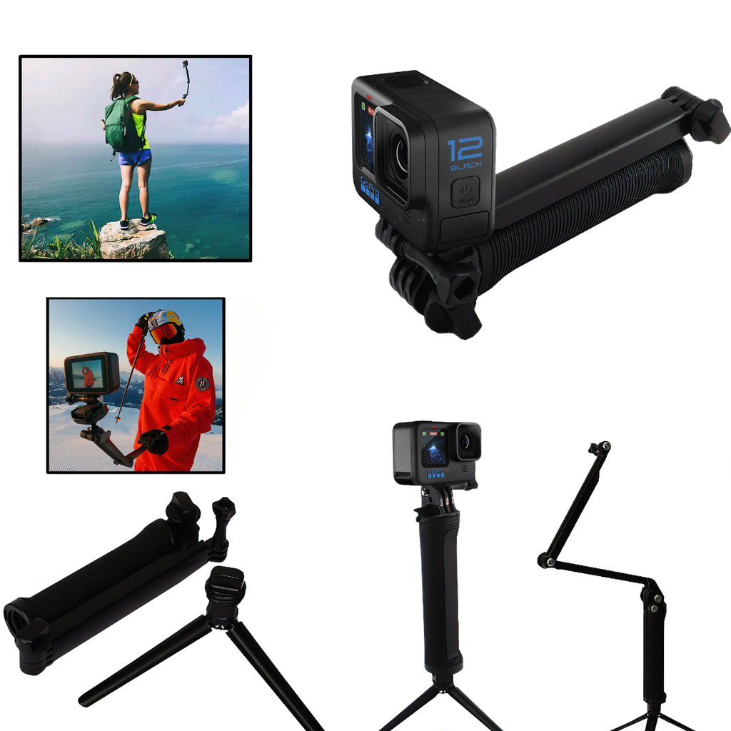 Bastão 3 Way para GoPro Tripé, Bastão de Mão e Extensor 3 em 1