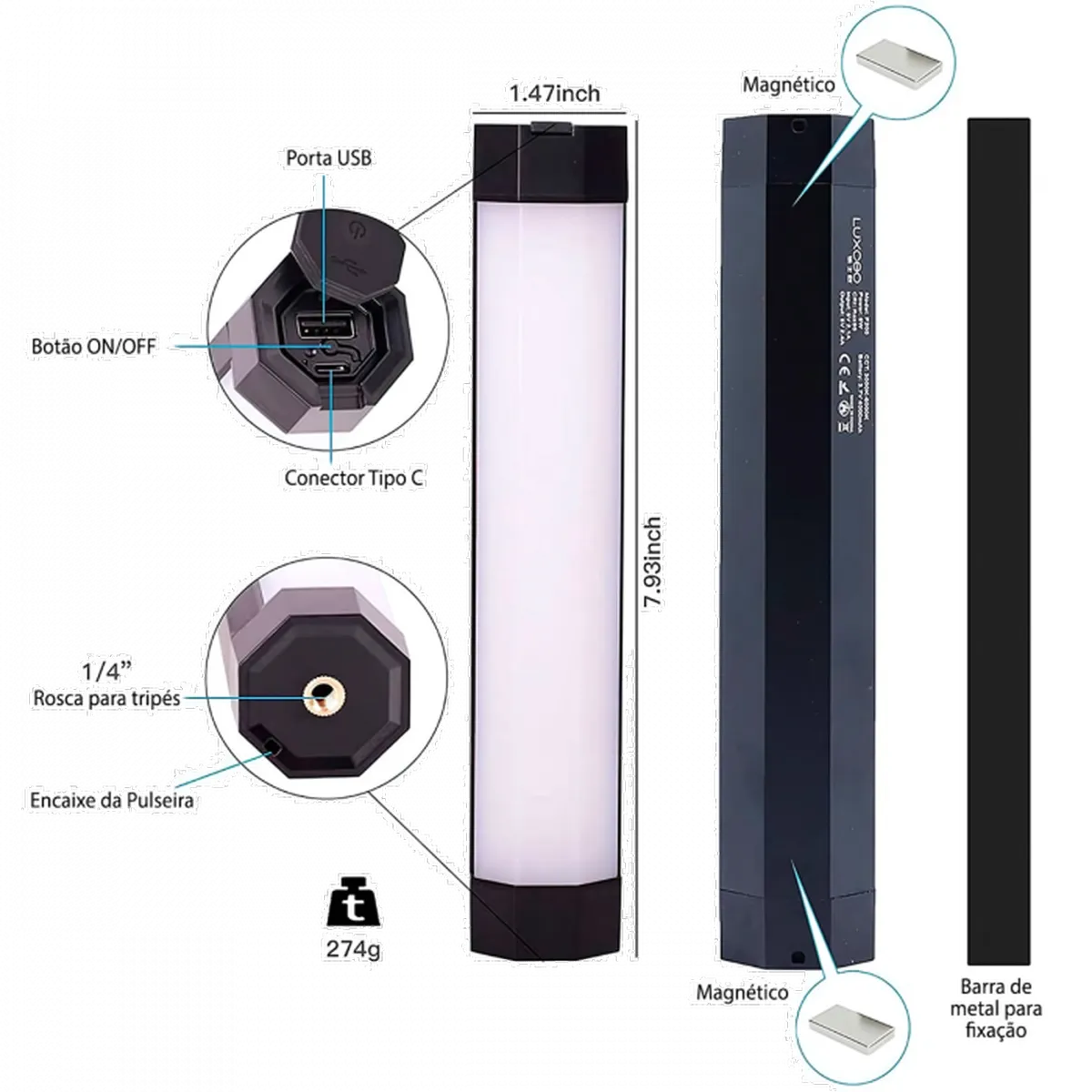 Bastão LED - RGB c/ Controle Remoto - P200