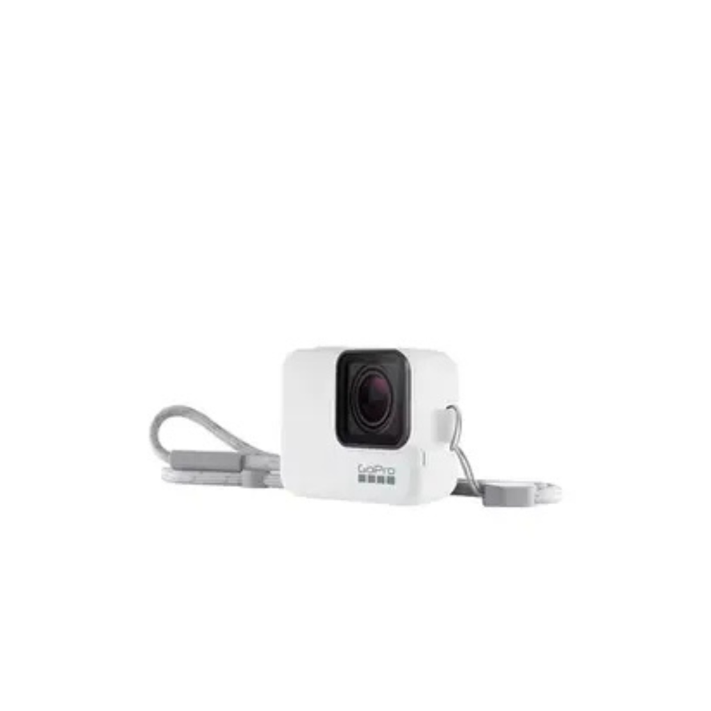 CAPA DE SILICONE + CORDÃO AJUSTAVEL ORIGINAL PARA GOPRO HERO5/6/7 BRANCO - ACSST-002
