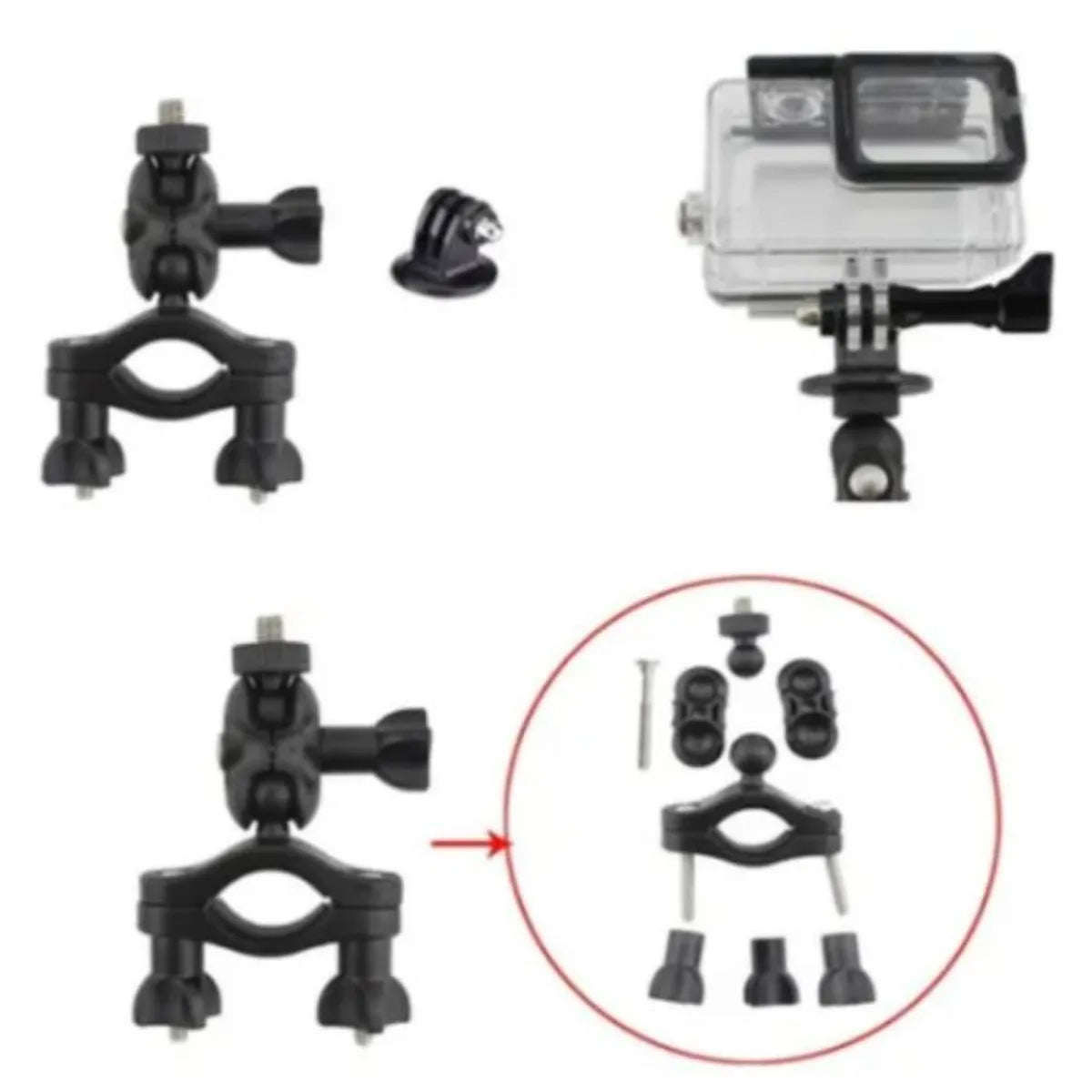 Suporte Guidão Giratório 360 para GoPro e Câmeras de Ação