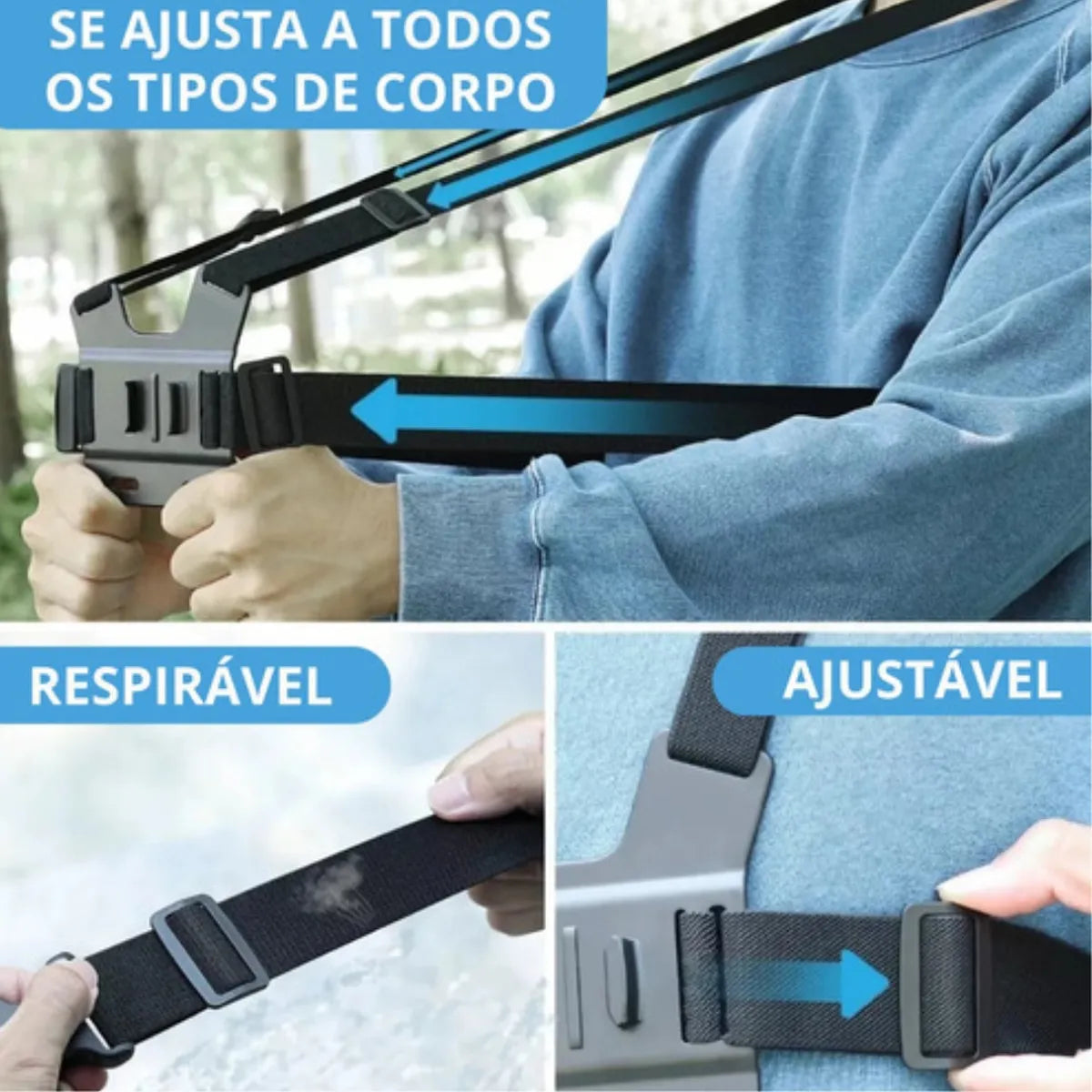 Kit Suporte de Peito para Celular Ângulo Ajustável