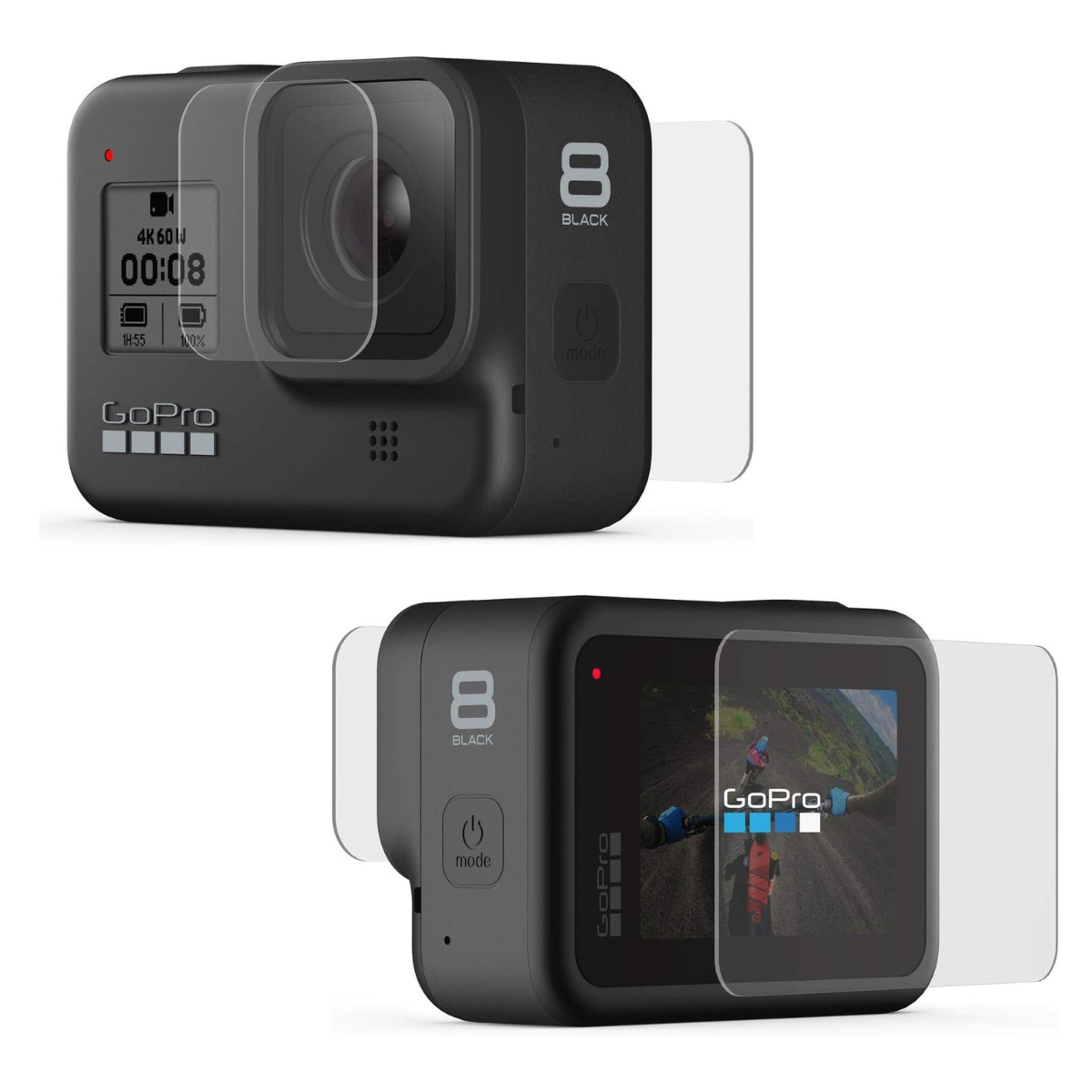 Kit de Películas de Vidro Temperado Oficial GoPro para HERO8 Black - AJPTC-001