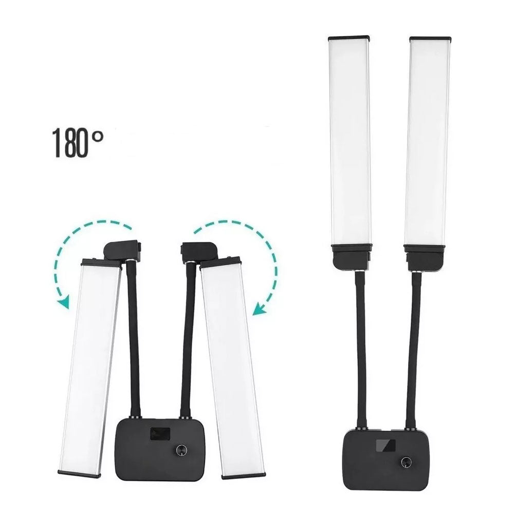 Iluminador Profissional LED Duplo Fill Light com Tripé de 2 Metros