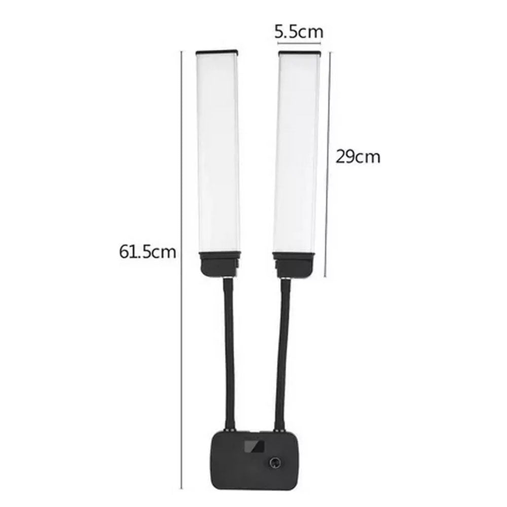 Iluminador Profissional LED Duplo Fill Light com Tripé de 2 Metros