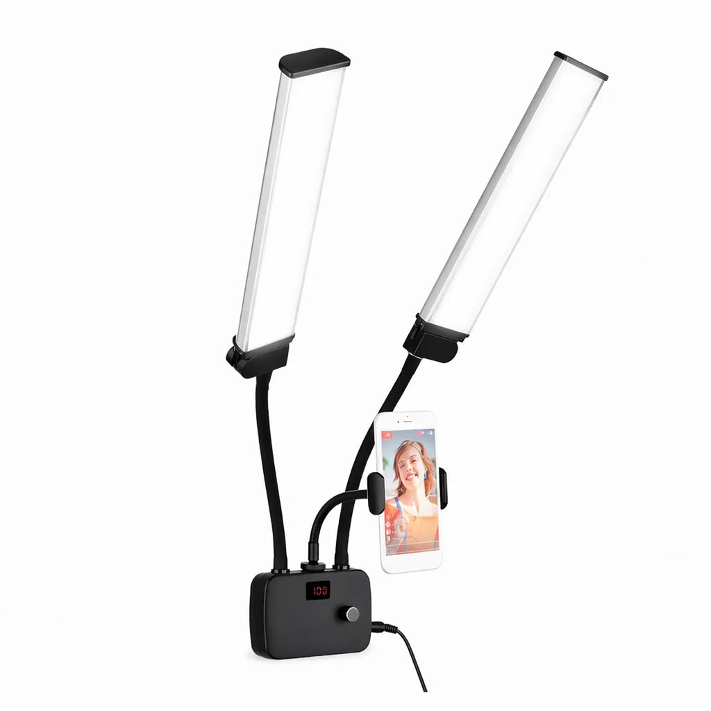 Iluminador Profissional LED Duplo Fill Light com Tripé de 2 Metros