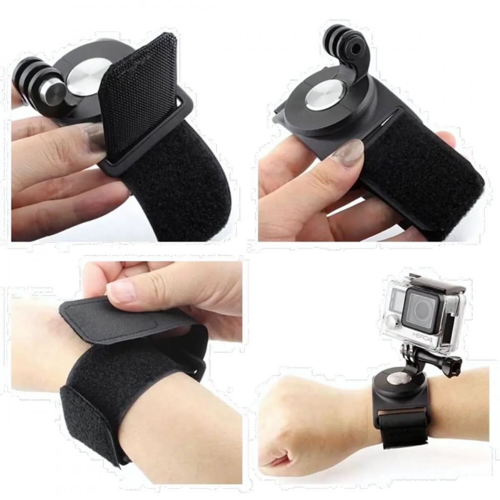 Kit Alça de Punho/Mão/Perna Giratório para GoPro