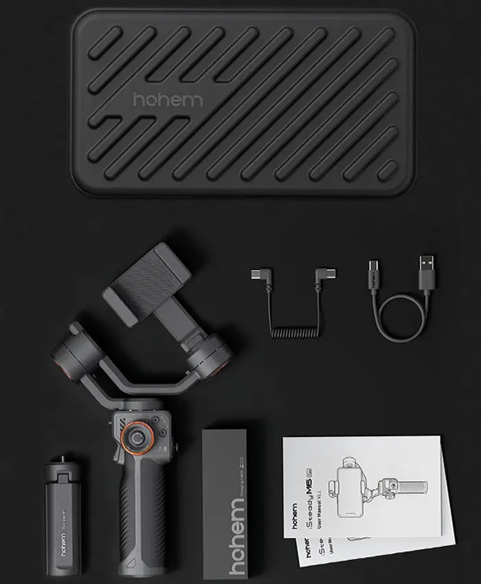 Estabilizador Gimbal 3 Eixos Hohem iSteady M6 Kit com Rastreamento de IA e Luz de Preenchimento RGB