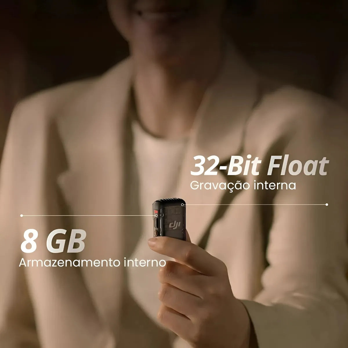 Microfone DJI Mic 2 (2 Microfones + 1 Receptor + 1 Case de Carregamento) - DJI116