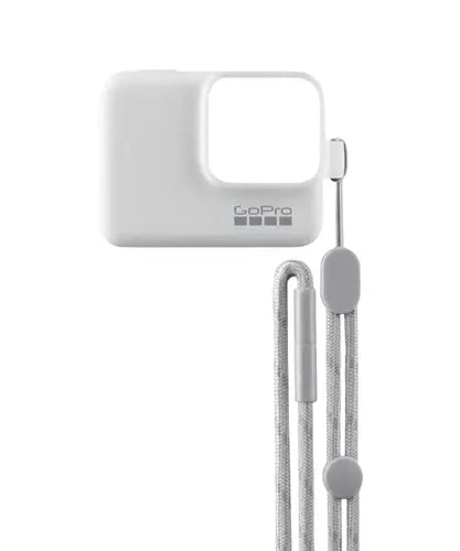 CAPA DE SILICONE + CORDÃO AJUSTAVEL ORIGINAL PARA GOPRO HERO5/6/7 BRANCO - ACSST-002