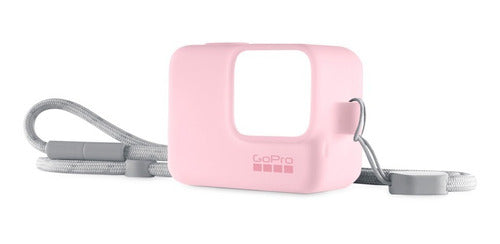 CAPA DE SILICONE + CORDÃO AJUSTAVEL ORIGINAL PARA GOPRO HERO5/6/7 ROSA - ACSST-004