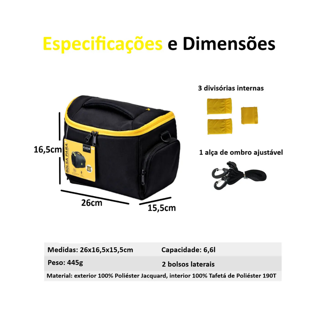 Bolsa para Câmeras e Equipamentos Fotográficos - Grande