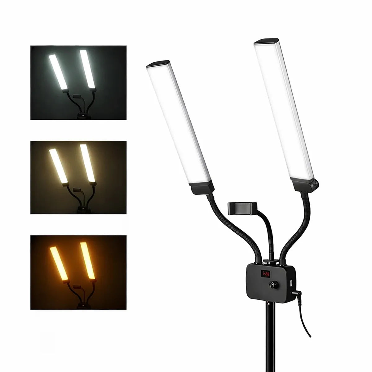 Iluminador Profissional LED Duplo Fill Light com Tripé de 2 Metros