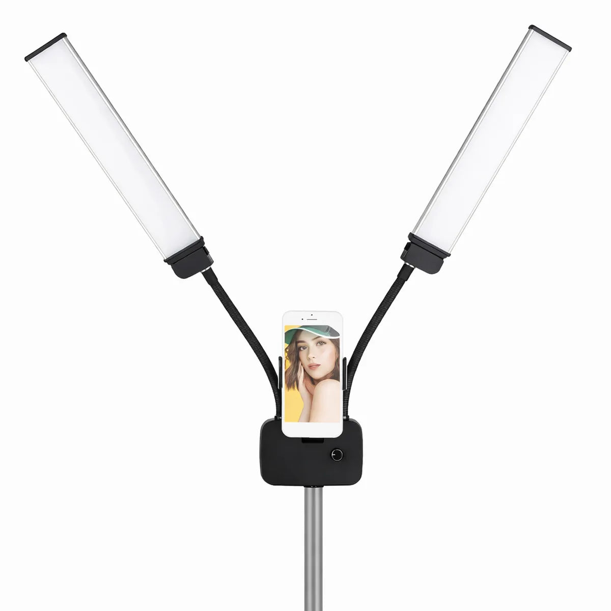 Iluminador Profissional LED Duplo Fill Light com Tripé de 2 Metros