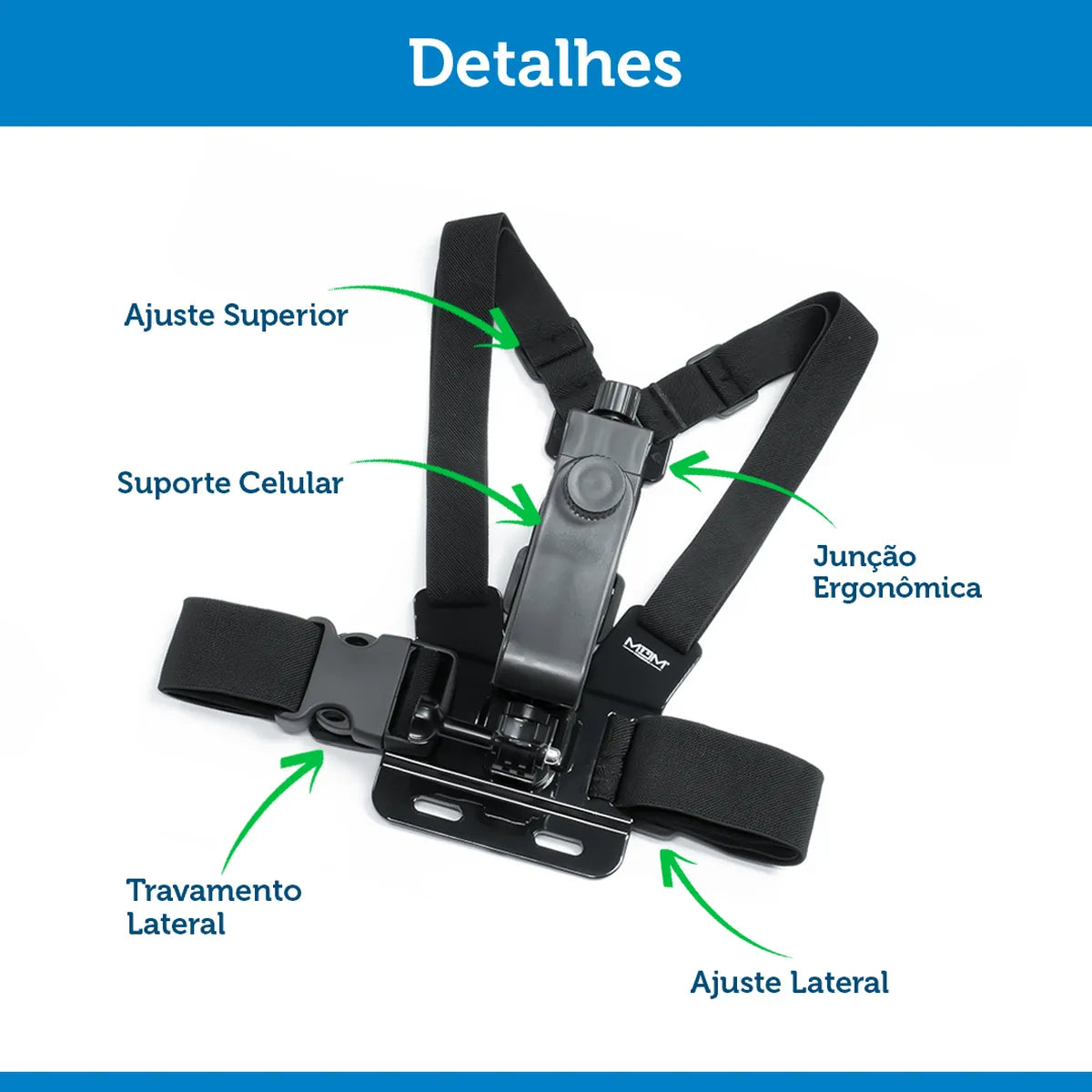 Kit Suporte de Peito para Celular Ângulo Ajustável