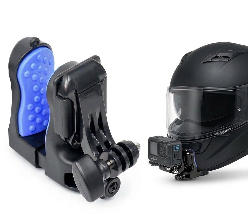 Suporte Capacete Queixo Regulável Estilo Pinça para Câmeras de Ação