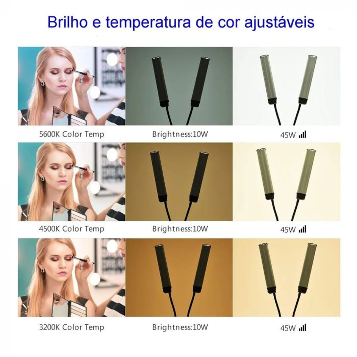 Iluminador Profissional LED Duplo Fill Light com Tripé de 2 Metros