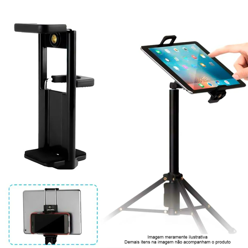 Suporte Celular Tablet iPad iPhone Para Tripe  Rosca 1/4