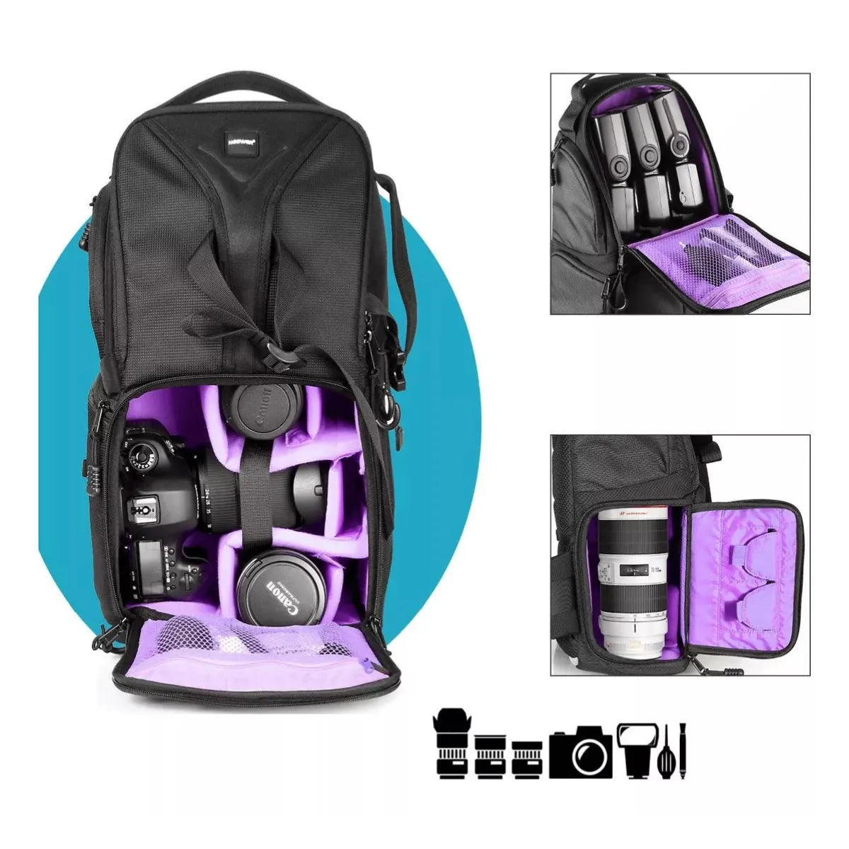 Mochila Compacta Profissional para Câmeras - 8879s