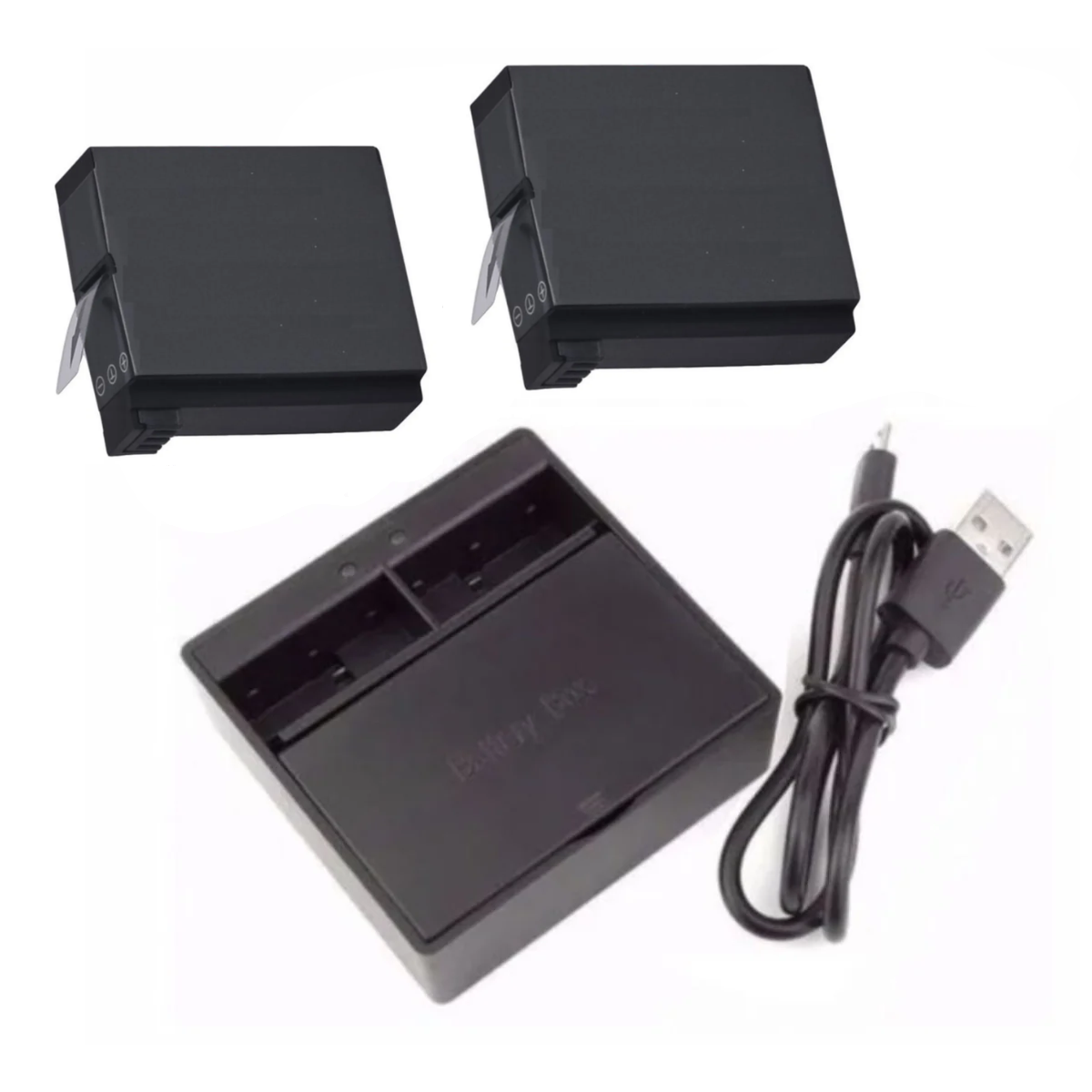 Kit Baterias e Carregador Duplo Hero 5/6/7/8 Black