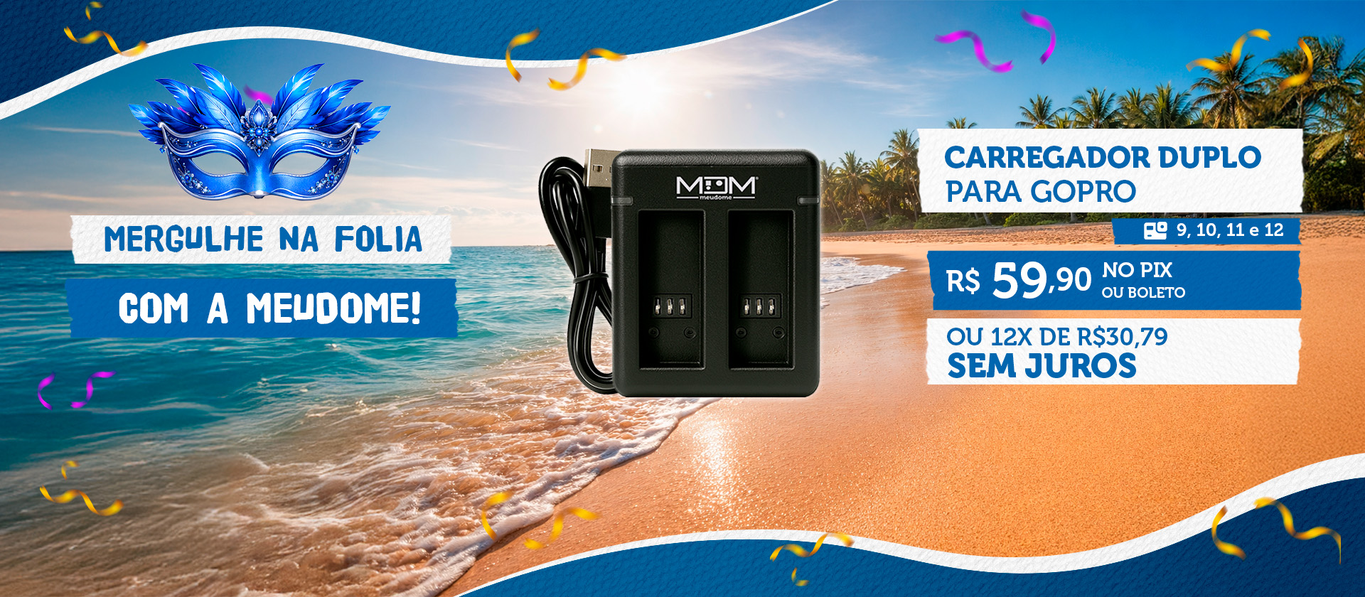 Carregador Duplo Hero 9/10/11/12 Black